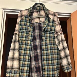 Forever 21 Multi-Fabric Plaid Jacket